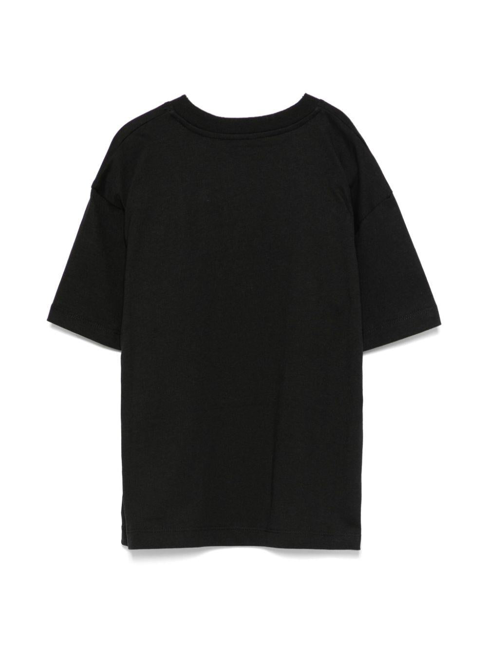 T-shirt con ricamo per bambino Calvin Klein Kids nero con orlo dritto IB0IB02353 BEH CALVIN KLEIN KIDS
