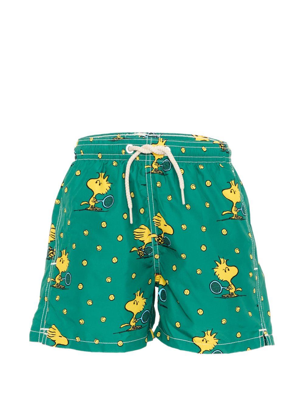 Costume per bambino MC2 Saint Barth Kids x Peanuts verde con stampa grafica all-over JEA0004 01072L MC2 ST. BARTH KIDS