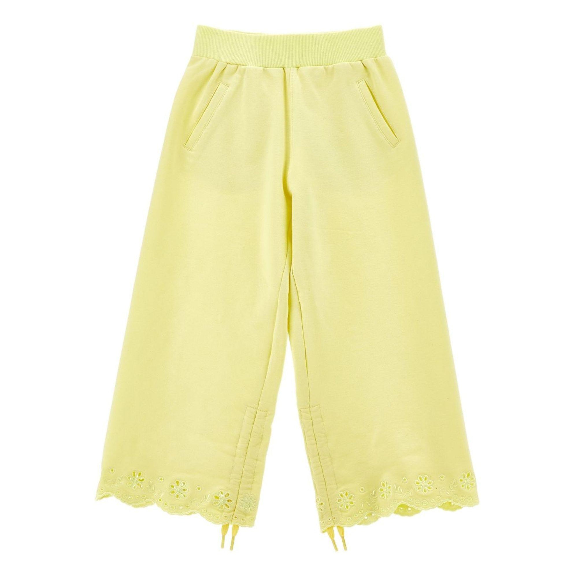Pantaloni per bambina Monnalisa giallo con orlo con coulisse 17G400 7014 0014 MONNALISA KIDS