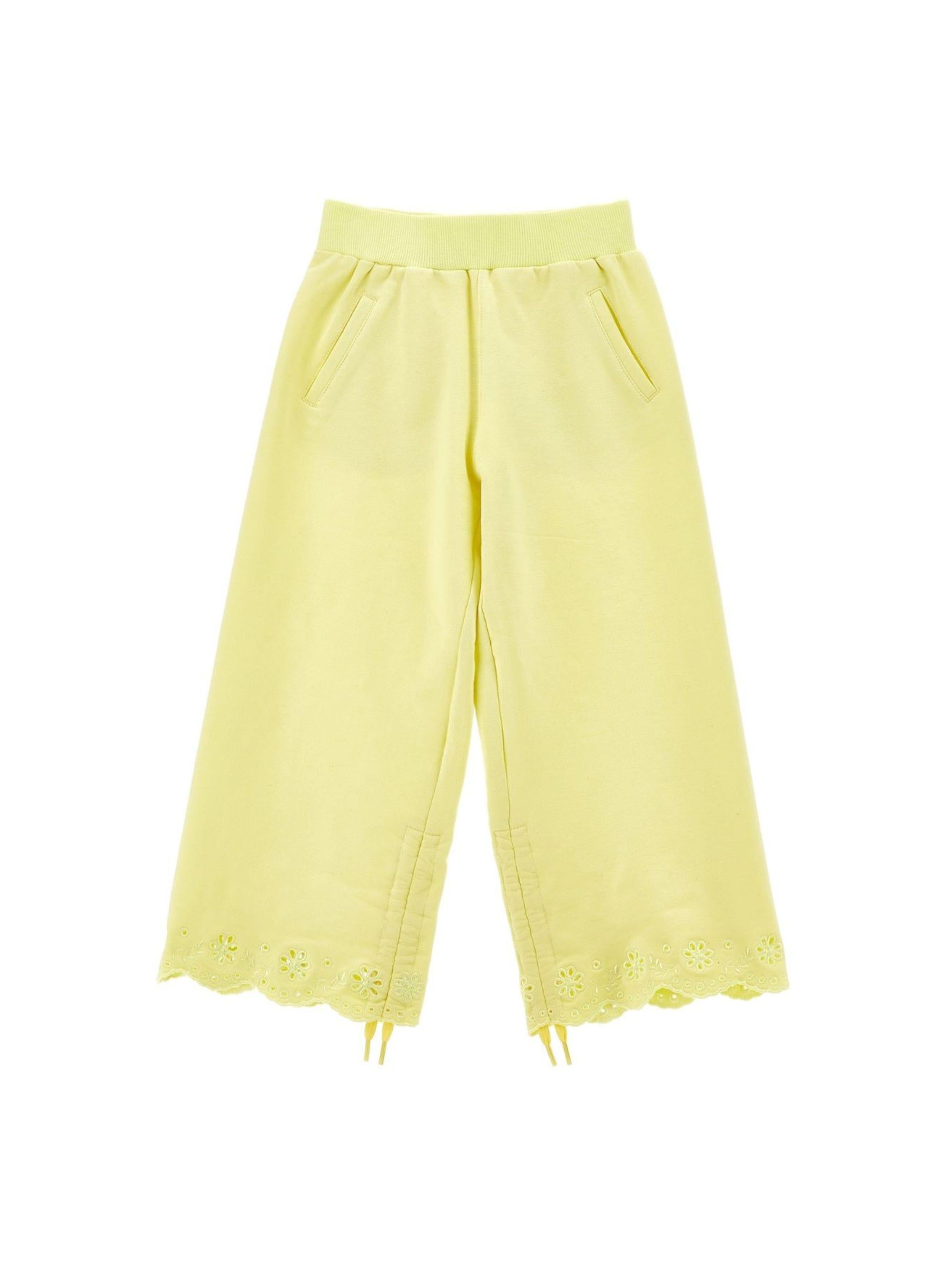 Pantaloni per bambina Monnalisa giallo con orlo con coulisse 17G400 7014 0014 MONNALISA KIDS