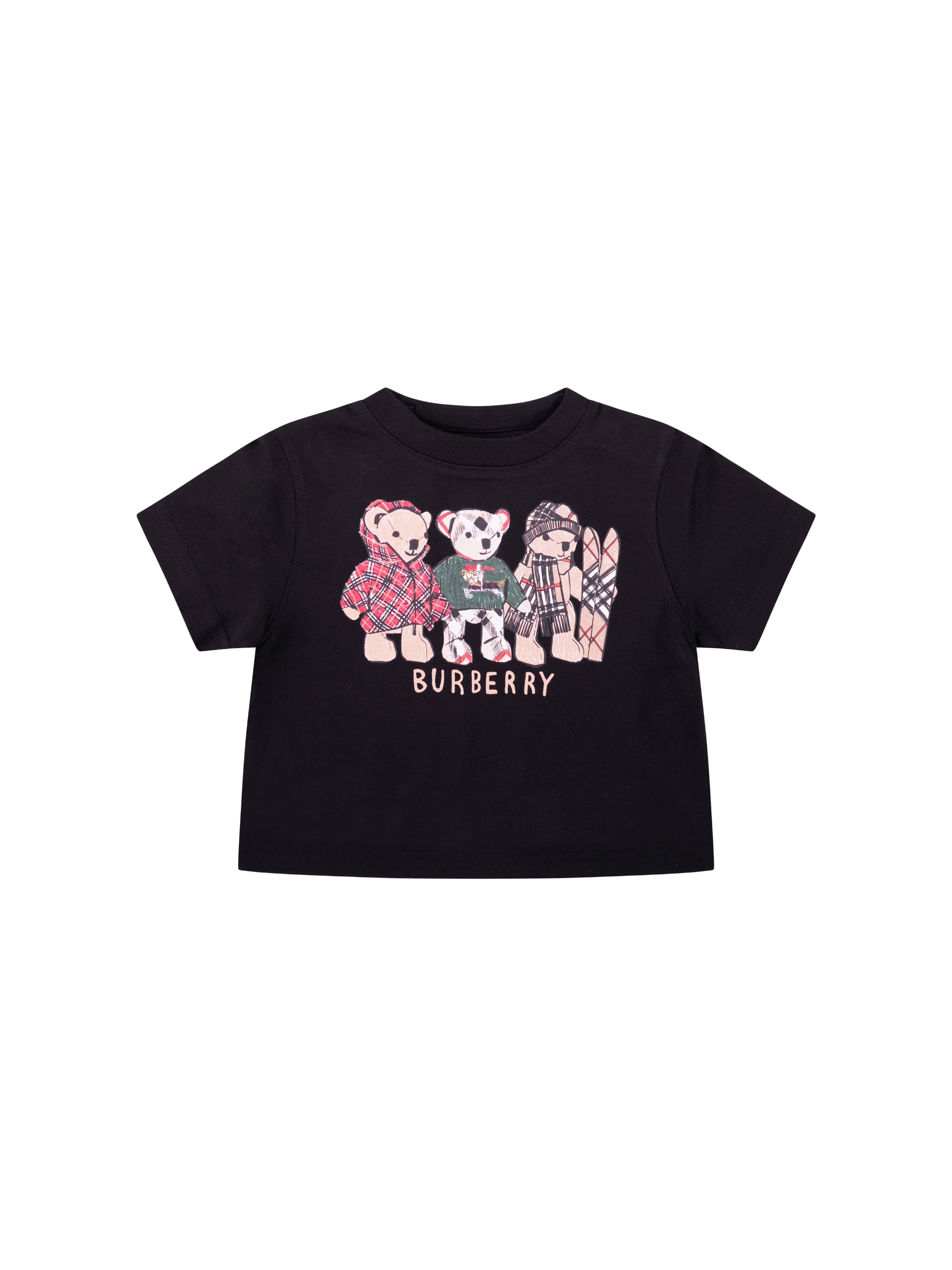T-shirt neonato Burberry Kids nera con stampa Thomas Bear 8121200 A1189 BURBERRY KIDS