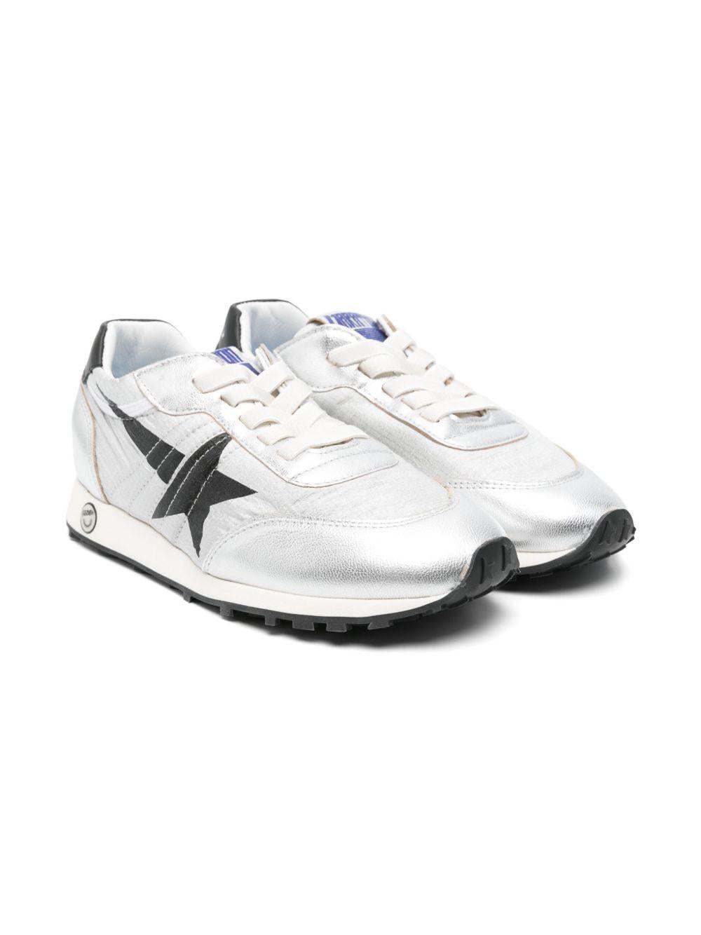 Sneakers per bambino Golden Goose Kids Running Marathon argento con lacci F00335F006719 60246 GOLDEN GOOSE KIDS
