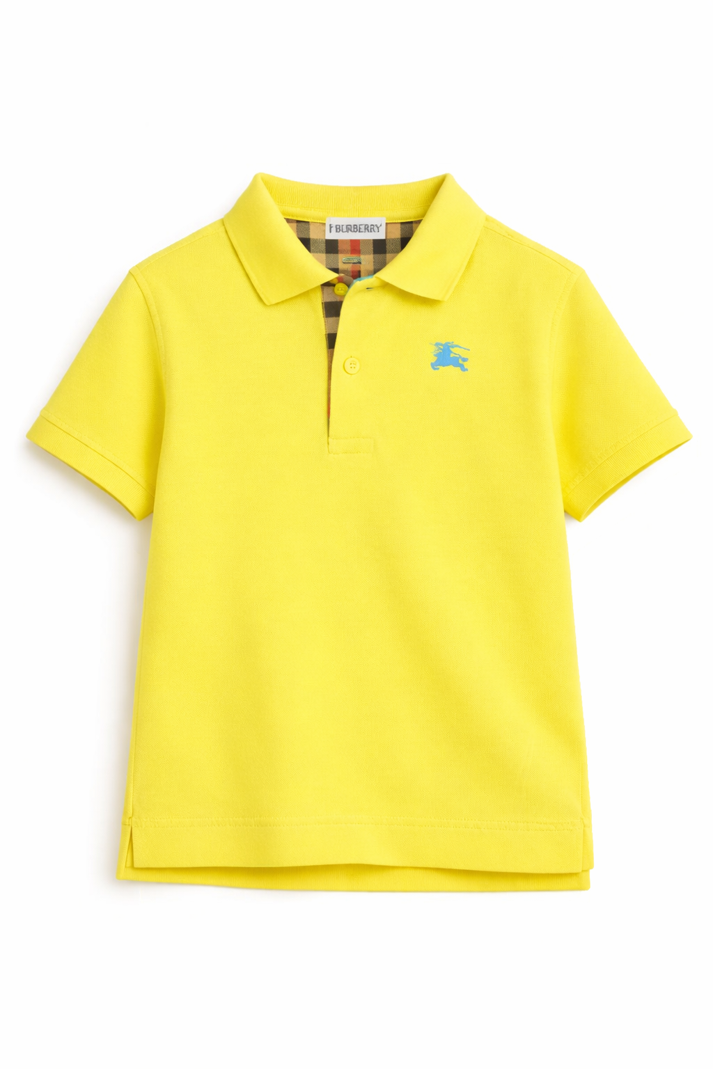 T-shirt per bambino Burberry Kids giallo con ricamo Equestrian Knight sul davanti 8117970 B2416 BURBERRY KIDS