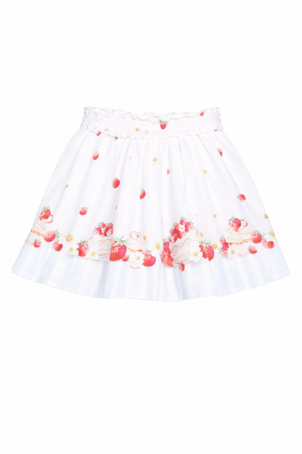 Gonna per bambina Monnalisa bianco con stampa a fragola 31G706RU 7642 9944 MONNALISA KIDS