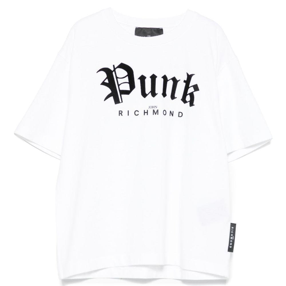 T-shirt per bambina John Richmond Junior bianco con stampa grafica RGA25037TS WHITE JOHN RICHMOND JUNIOR