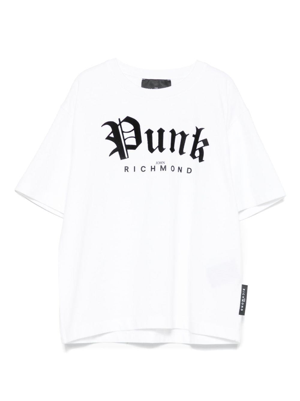 T-shirt per bambina John Richmond Junior bianco con stampa grafica RGA25037TS WHITE JOHN RICHMOND JUNIOR
