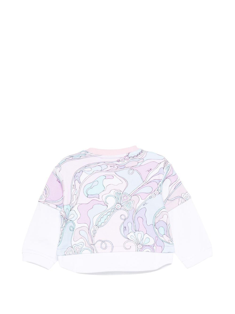 Felpa per neonata Emilio Pucci Junior multicolore con stampa iride all-over PZ4000 Z3343 51SCE EMILIO PUCCI KIDS