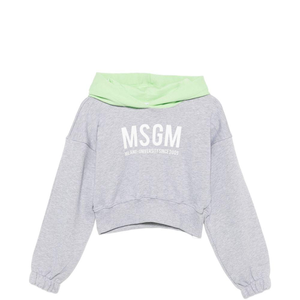 Felpa per bambina MSGM Kids grigia con logo sul davanti S6MSJGHS025 271/01 MSGM KIDS