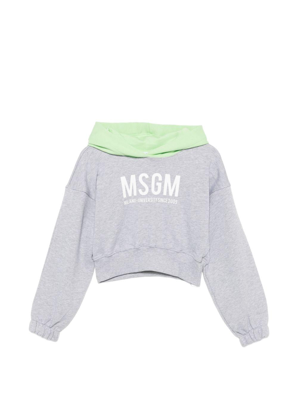 Felpa per bambina MSGM Kids grigia con logo sul davanti S6MSJGHS025 271/01 MSGM KIDS
