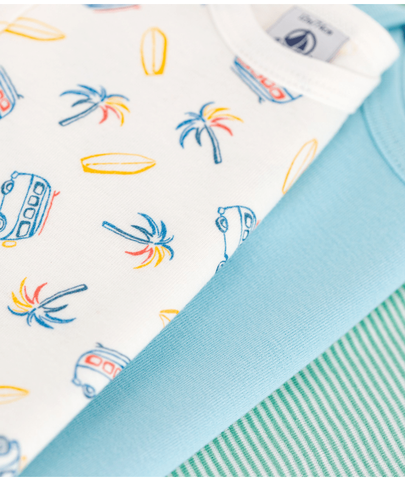 Set di tre body per neonati Petit Bateau multicolore con maniche corte A0CZM 00 PETIT BATEAU KIDS