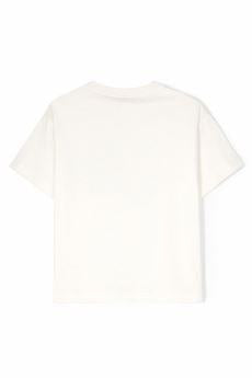 T-shirt per bambino Fendi Kids bianca con tasca sul davanti JUI150 7AJ F0TU9 FENDI KIDS