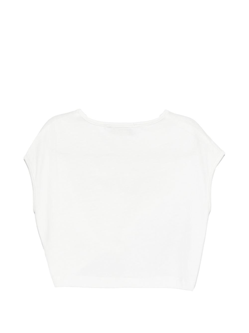 T-shirt per bambina Roberto Cavalli Kids bianca con logo sul davanti CGP26081TS WHITE ROBERTO CAVALLI KIDS