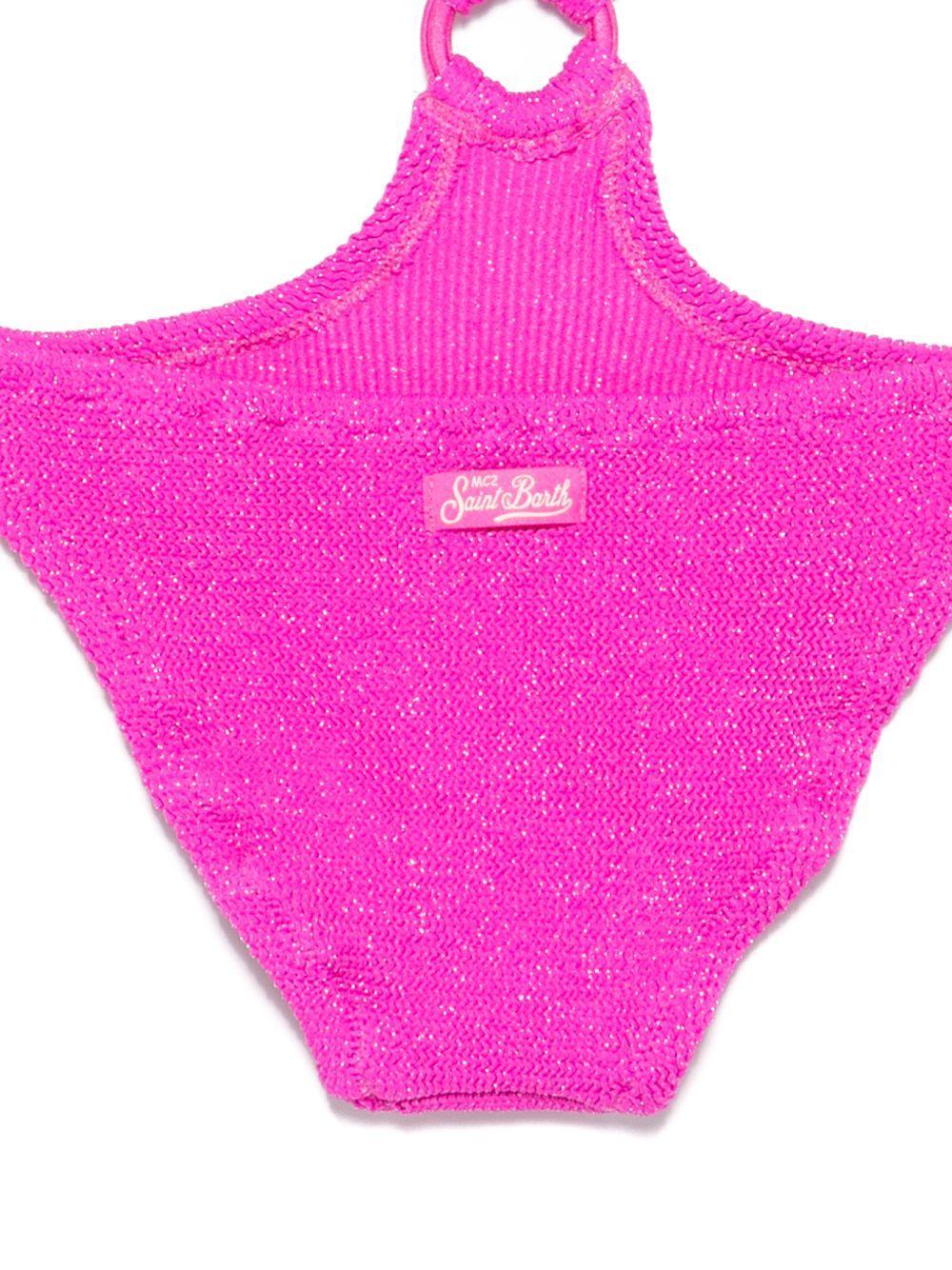 Costume per bambina MC2 Saint Barth Kids fucsia con dettaglio ad anello LAU0001 02942L MC2 ST. BARTH KIDS