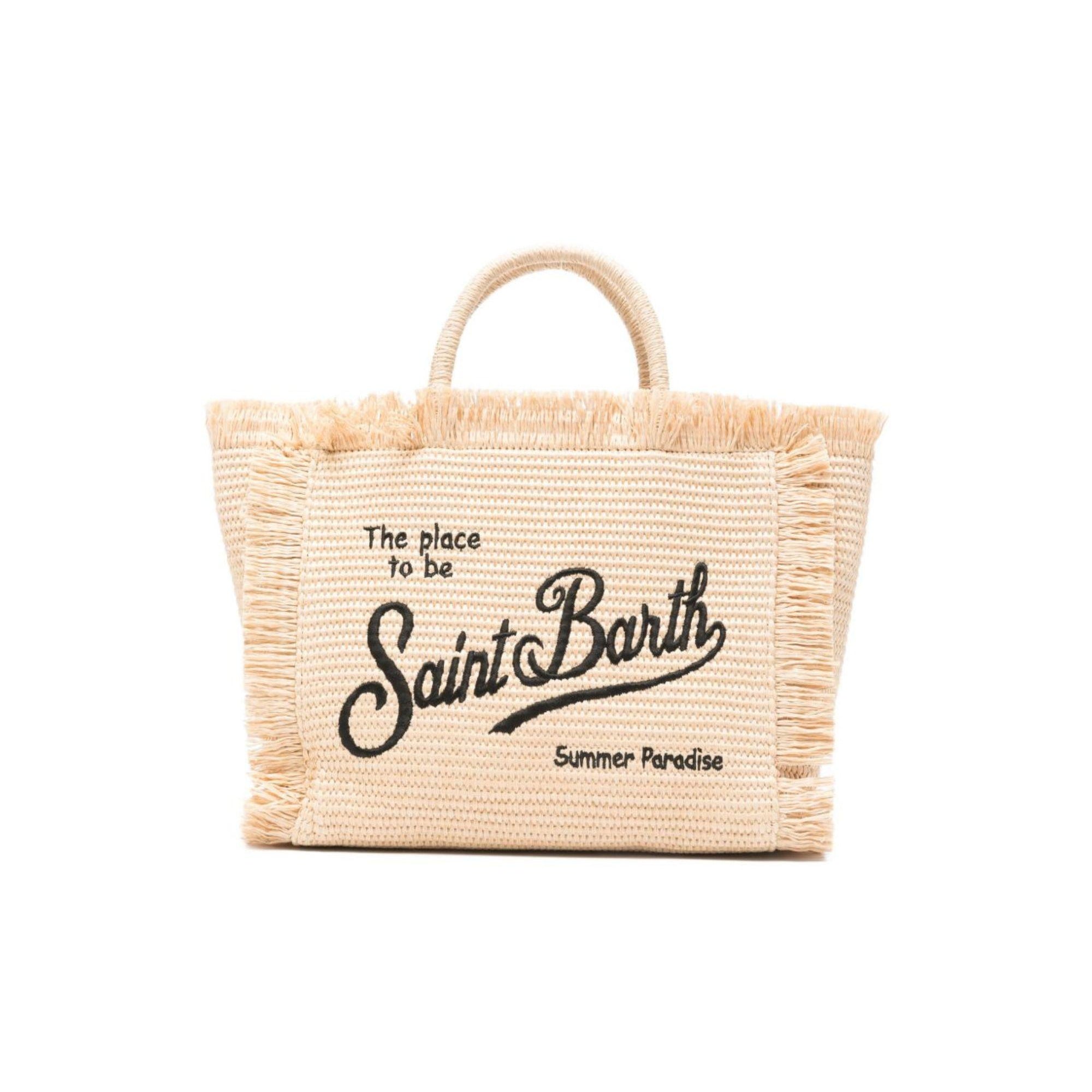 Borsa Colette MC2 Saint barth beige con logo ricamato COL0017 00421L MC2 ST. BARTH KIDS