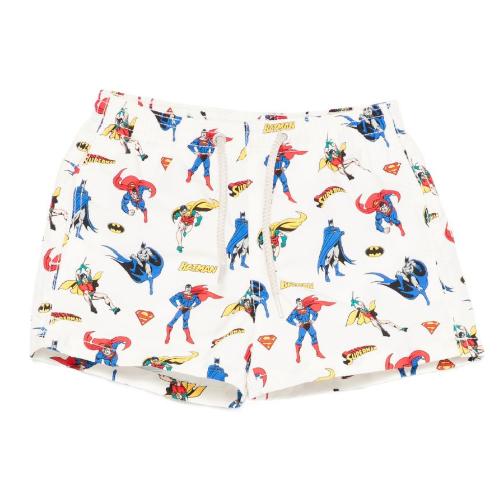 Costume da bagno per bambino MC2 Saint Barth Kids bianco avorio con patta stampata JEA0001 03748L MC2 ST. BARTH KIDS