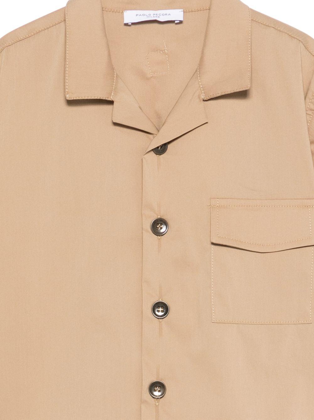 Camicia per bambino Paolo Pecora Kids beige con taschino anteriore PP4332 KEIGE PAOLO PECORA KIDS
