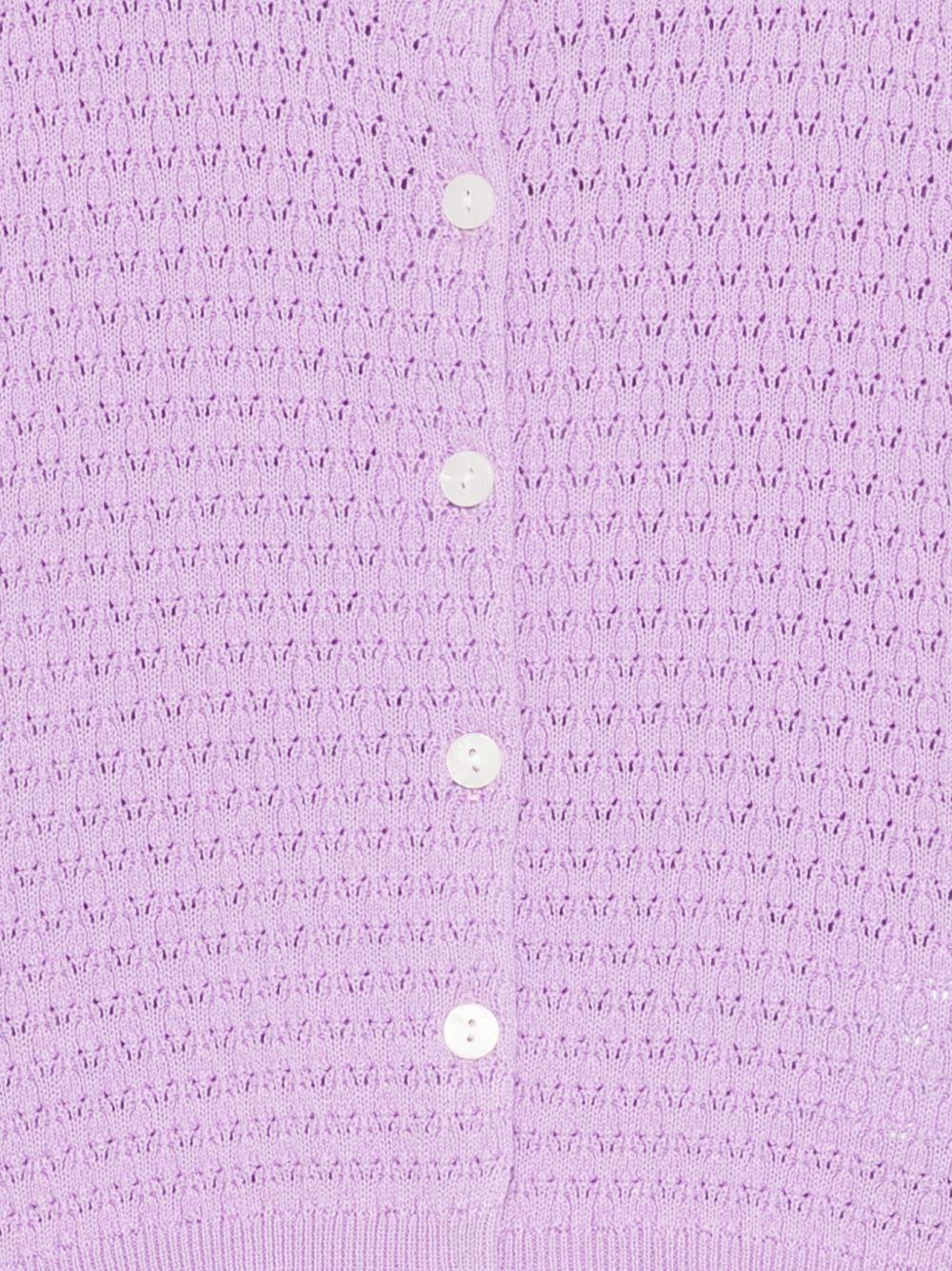 Cardigan georgina per bambina Molo viola traforata a girocollo 2S26K310 5640 MOLO