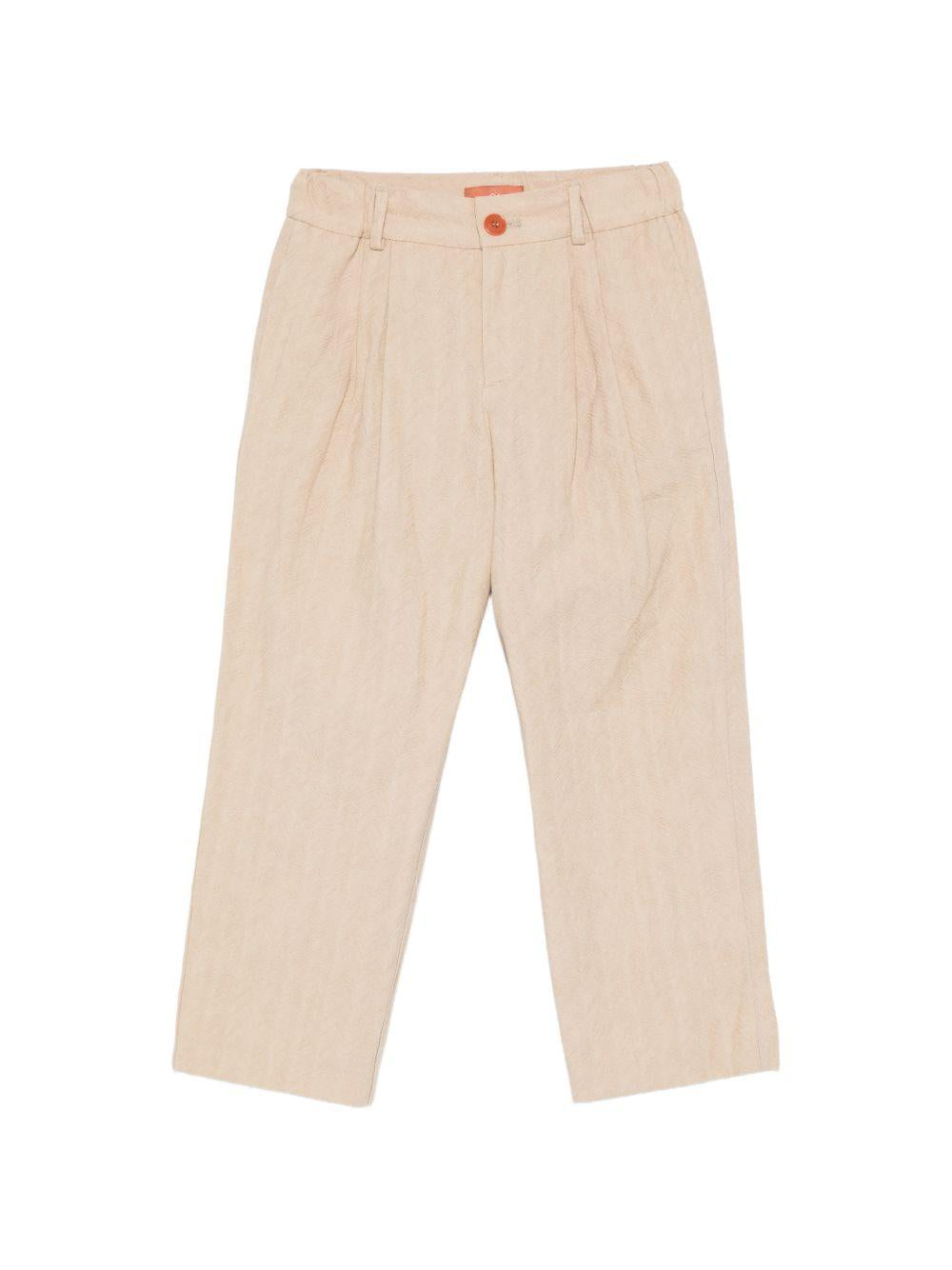 Pantalone per bambino Missoni Kids beige con trama a spina di pesce MY6Q50 G0211 130 MISSONI KIDS