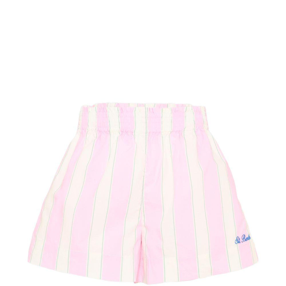 Shorts per bambina MC2 Saint Barth Kids rosa con motivo a righe MEA001 00897L MC2 ST. BARTH KIDS