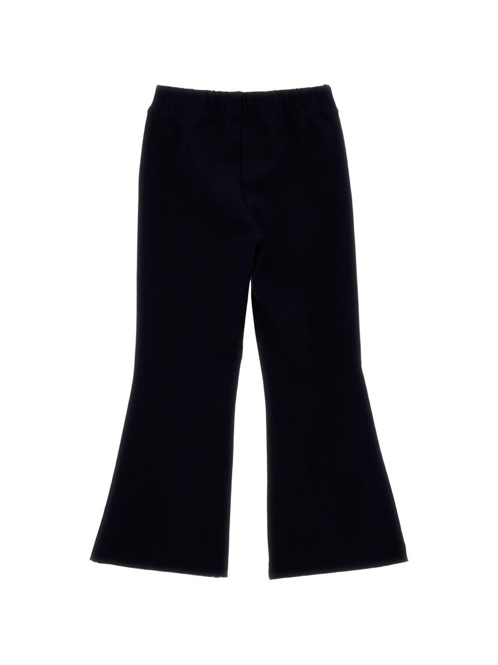 Pantaloni svasati per bambina Monnalisa Kids blu con placca logo 17H403 8220 0056 MONNALISA KIDS