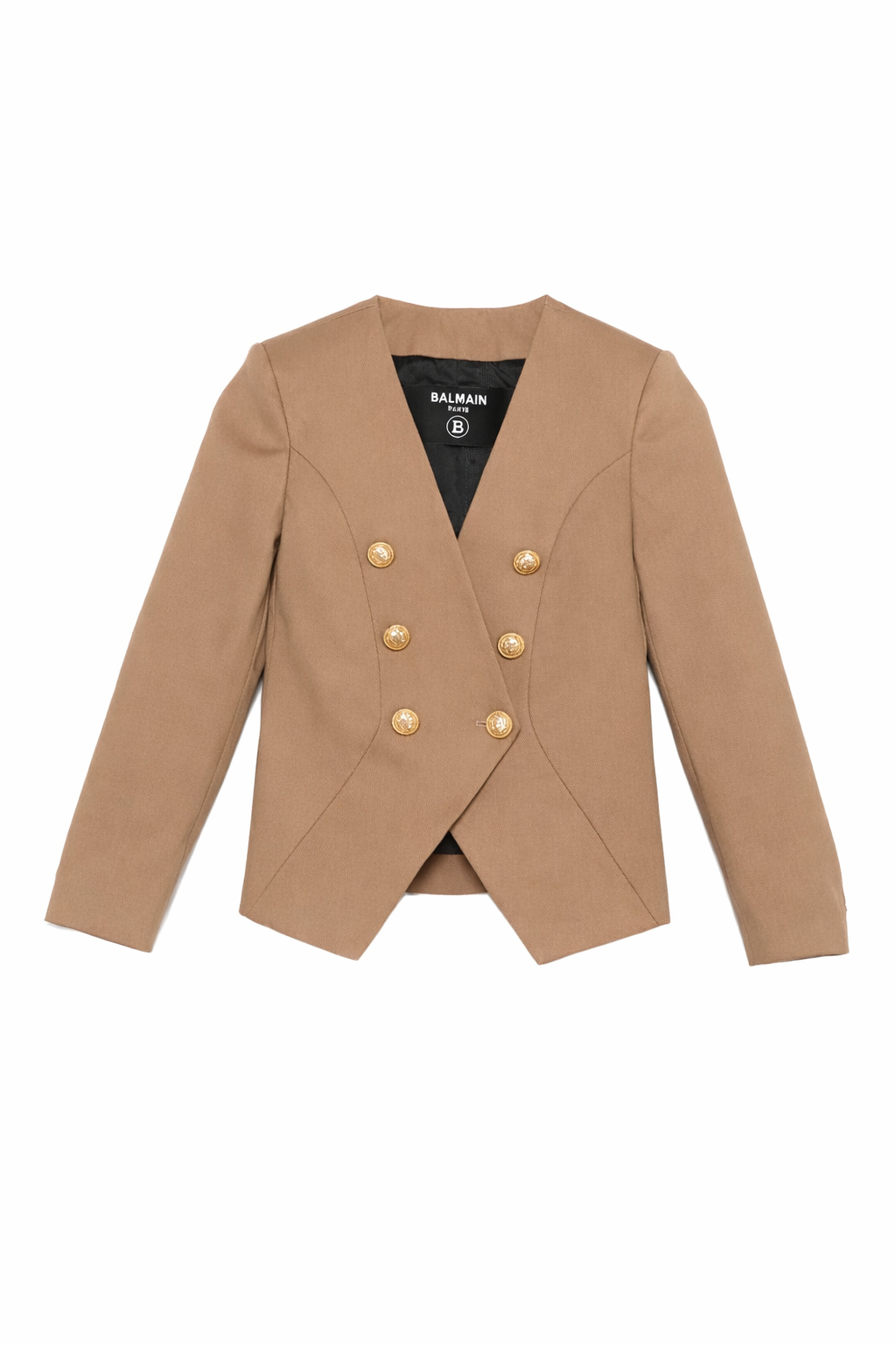 Blazer per bambina Balmain Kids marrone chiaro modello doppiopetto BY2A24 G0197 315 BALMAIN KIDS