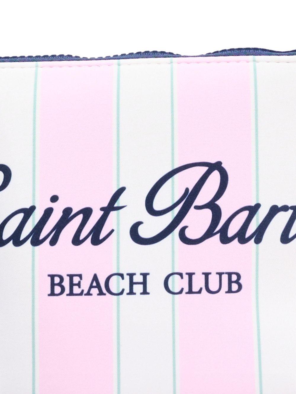 Pochette Aline MC2 Saint Barth bianca e rosa con designa righe ALIN001 00760L MC2 ST. BARTH