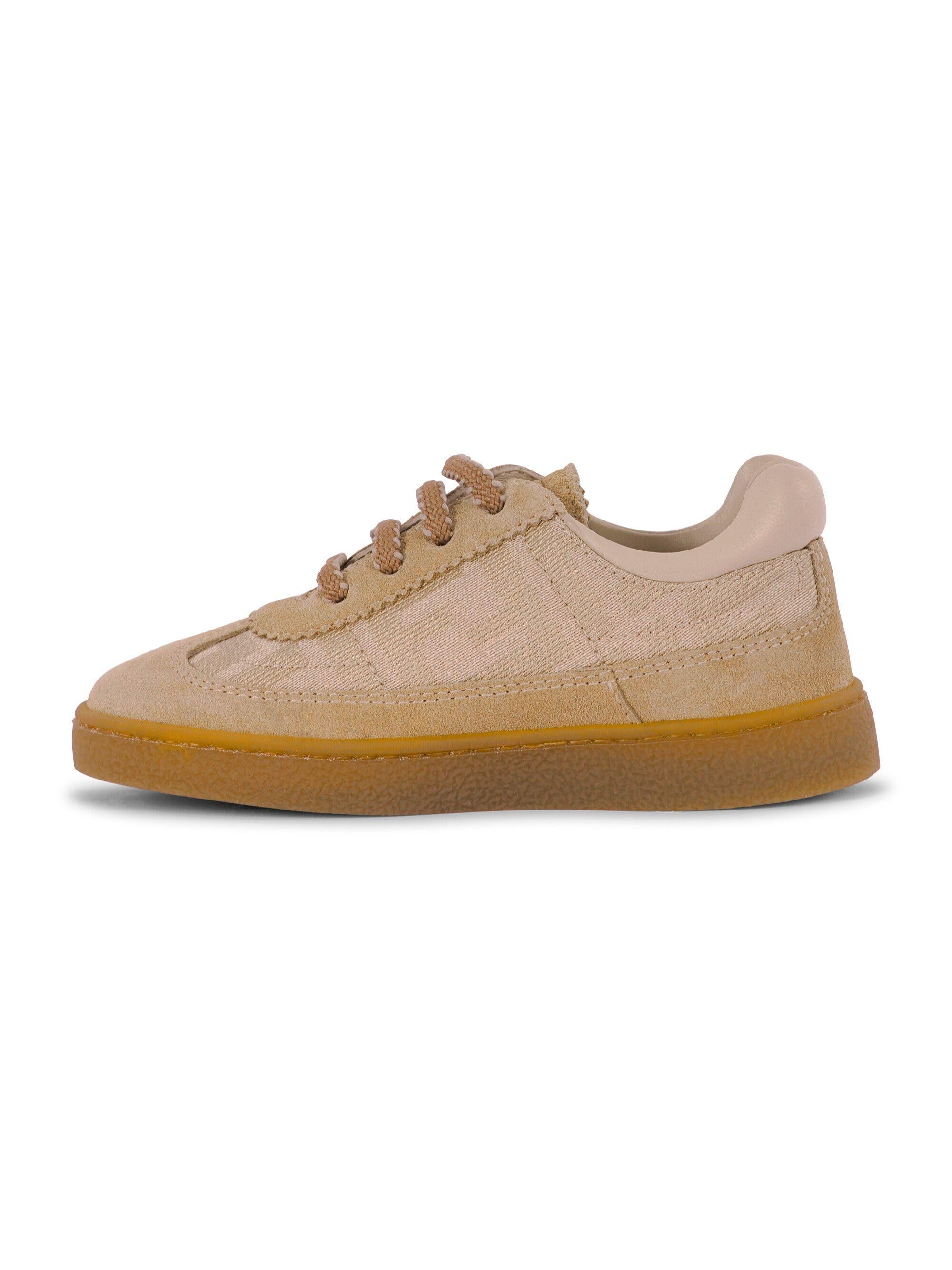 Sneakers per bambini Fendi Kids beige con placca logo dorata JMR565 AWK6 F1V9S FENDI KIDS