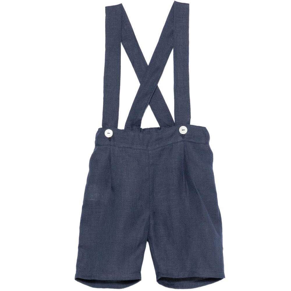 Shorts con bretelle per neonato Mariella Ferrari blu con vita elasticizzata sul retro PNG7BIS NAVY MARIELLA FERRARI KIDS
