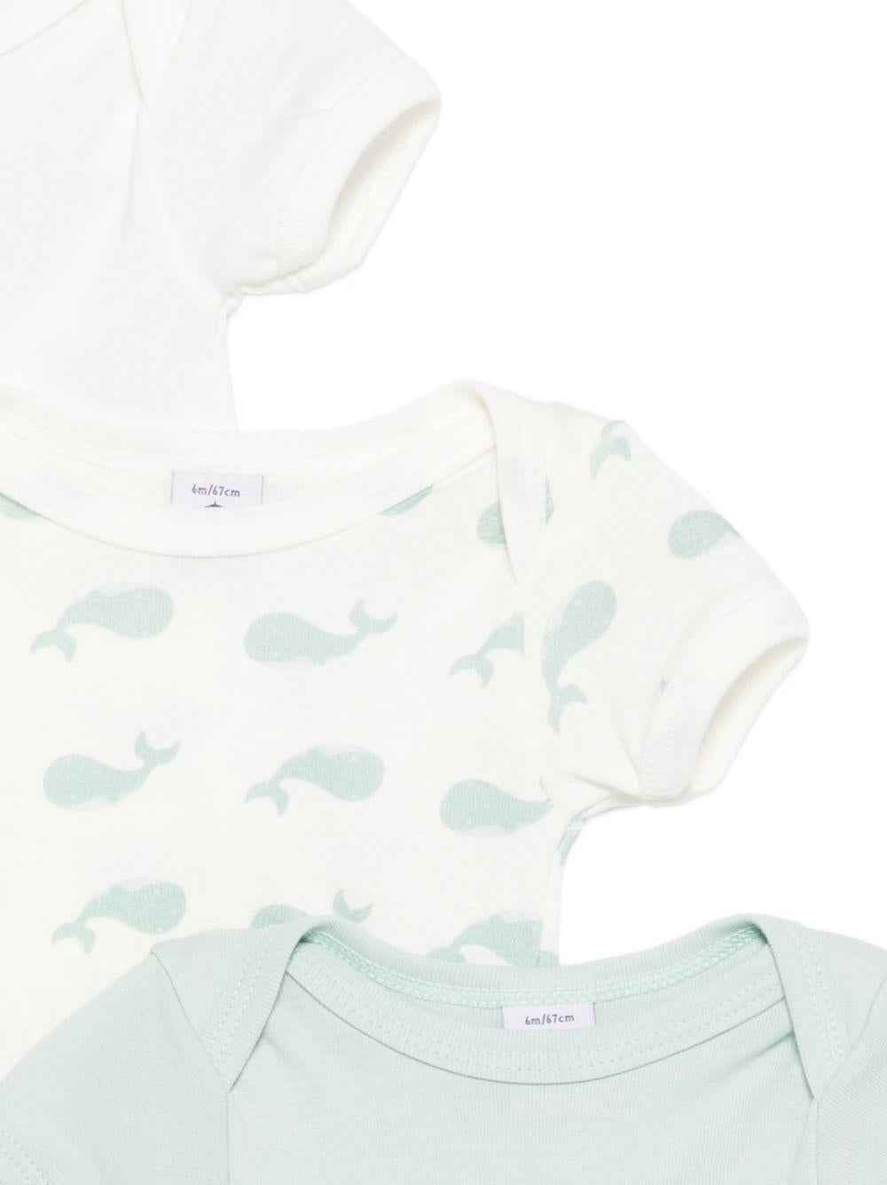 Tre pezzi per neonato Petit Bateau multicolore a maniche corte A0FOJ 00 PETIT BATEAU