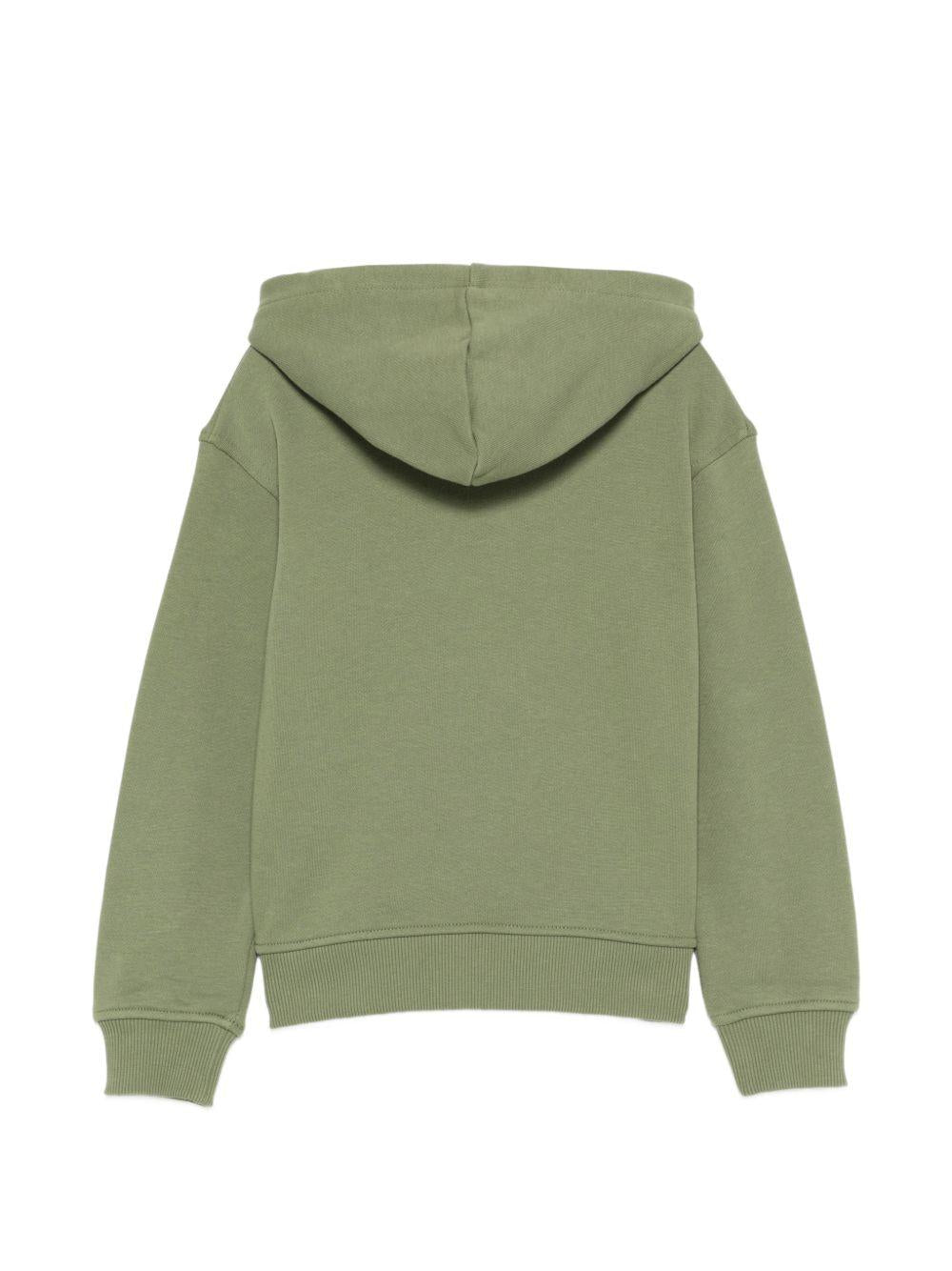Felpa per bambini Moschino Kids verde con stampa tre Teddy Bear HQF07KLCA89 30037 MOSCHINO KIDS