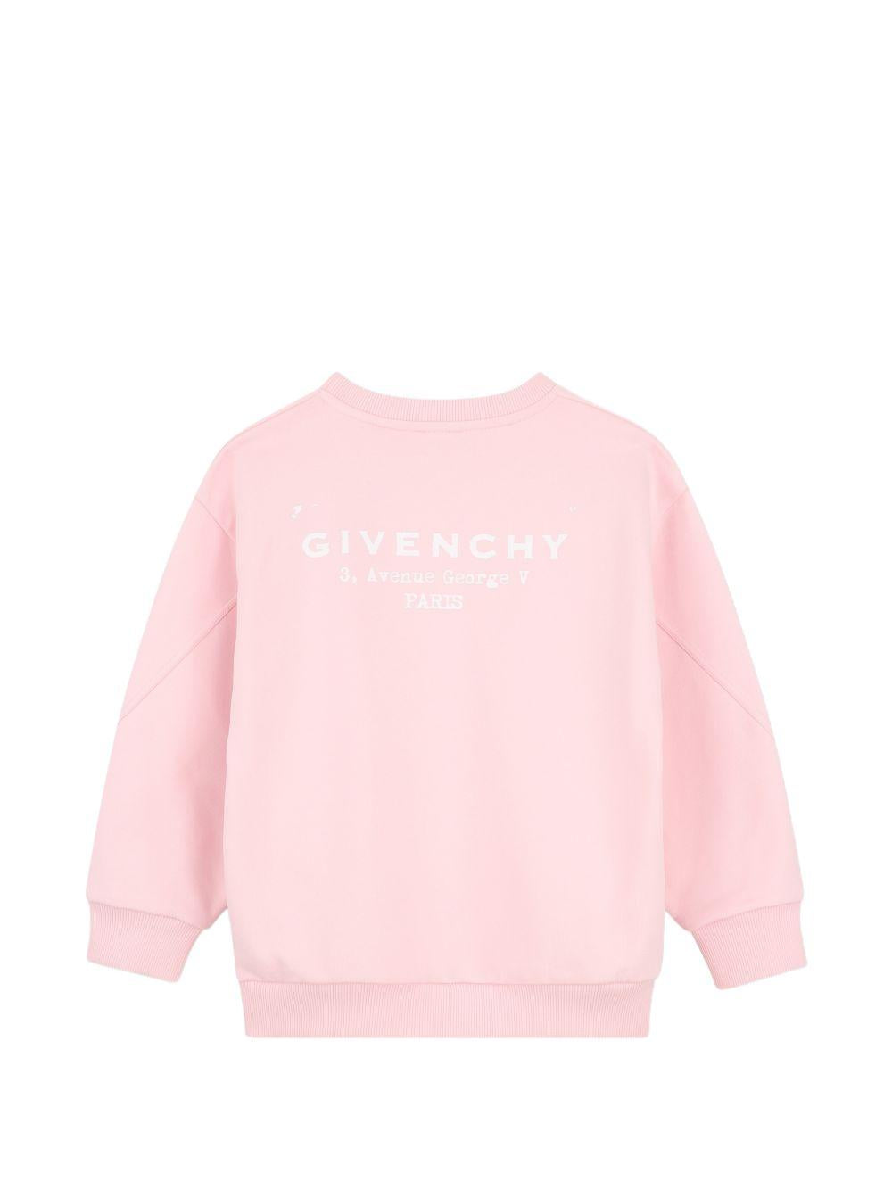 Felpa per bambina Givenchy Kids rosa con stampa tono su tono H31098 44Z GIVENCHY KIDS