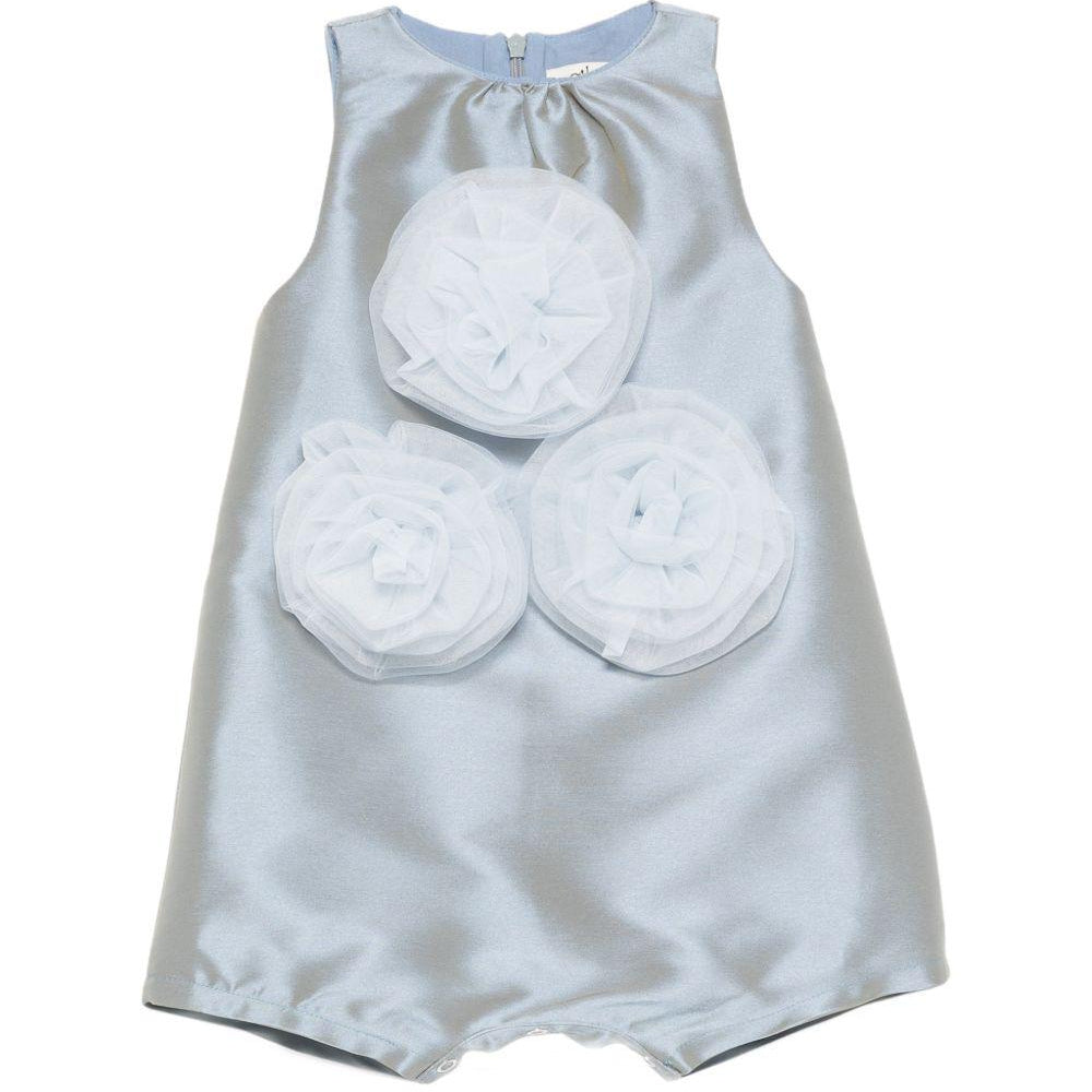 Tutina per neonata Alapage azzurro con applicazioni floreali AL68B CARTA DA ZUCCHERO A'LAPAGE