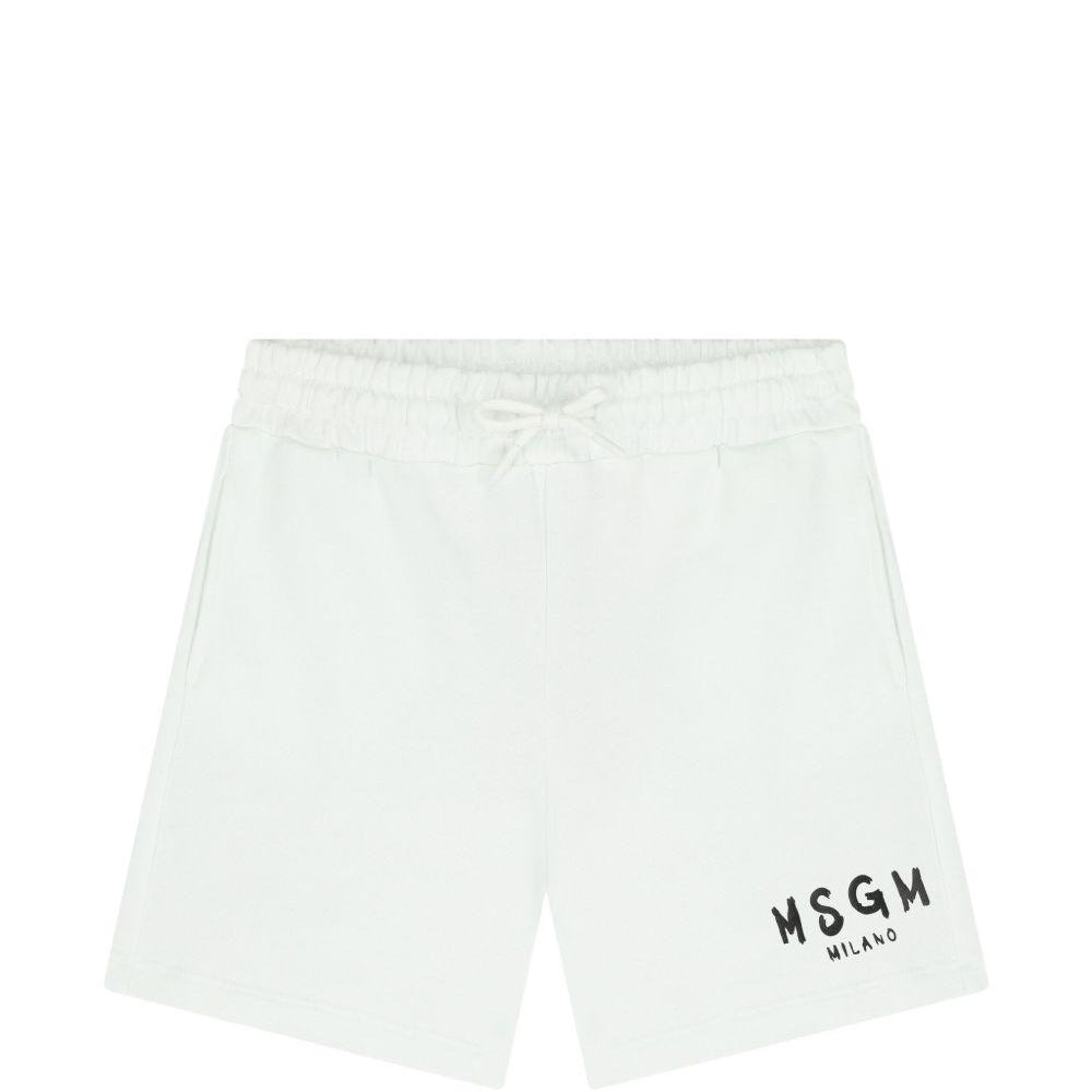 Shorts per bambino MSGM Kids bianco con coulisse e tasche S6MSJUBE018 001 MSGM KIDS