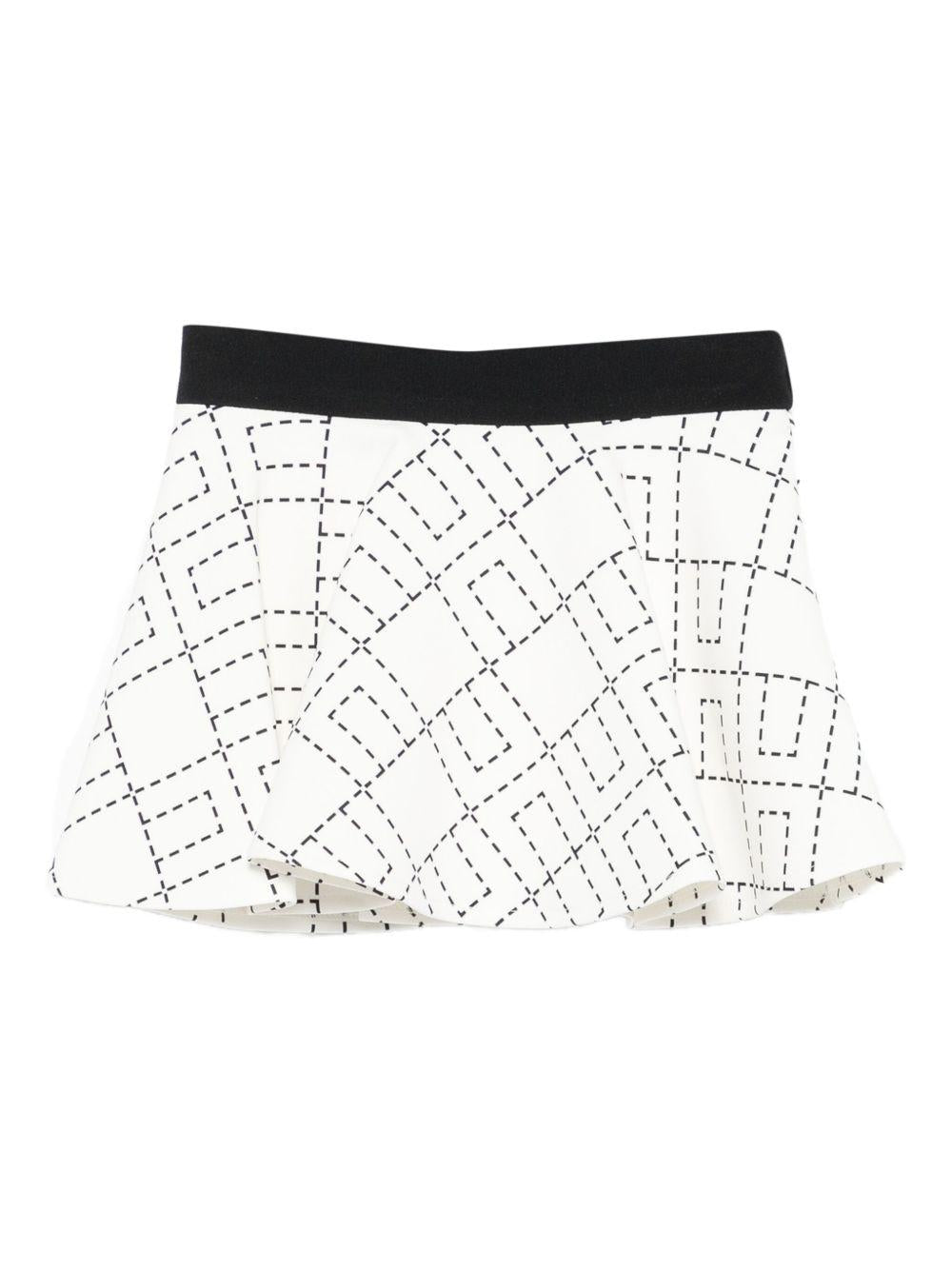 Gonna per neonata Elisabetta Franchi La Mia Bambina bianco con stampa monogramma EGGO0510GA023 D577 ElISABETTA FRANCHI