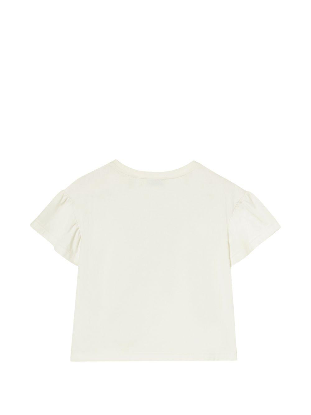 T-shirt per bambina Burberry Kids bianca con dettaglio fiocco sul davanti 8129919 A2014 BURBERRY KIDS