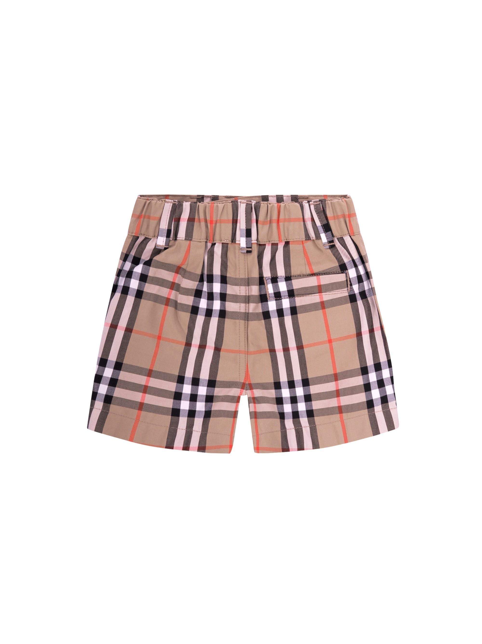 Shorts per neonati Burberry Kids beige con caratteristico motivo Vintage Check all-over 8121238 B9368 BURBERRY KIDS