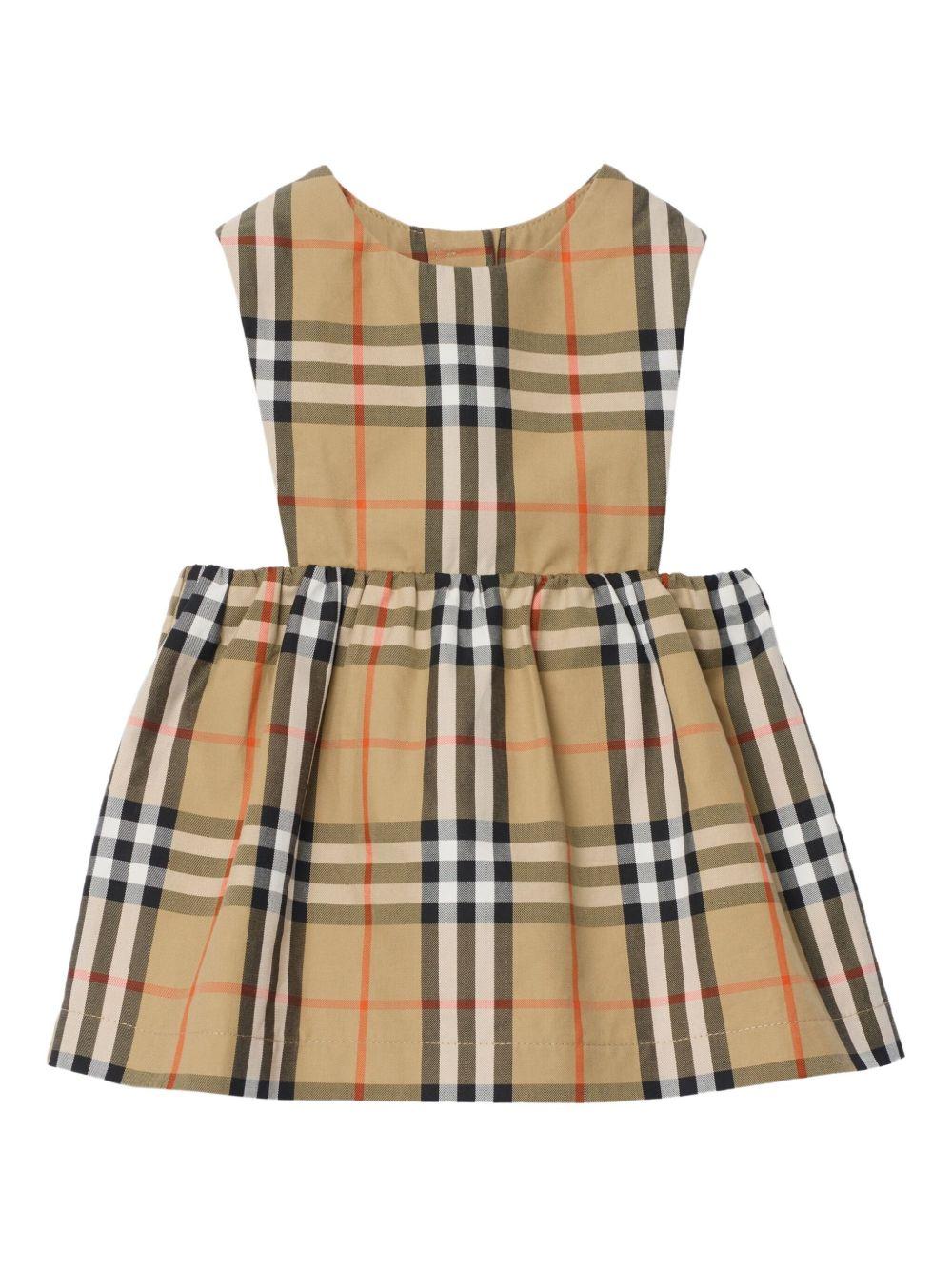 Abito per neonata Burberry Kids beige con motivo Check Vintage 8117967 B9368 BURBERRY KIDS