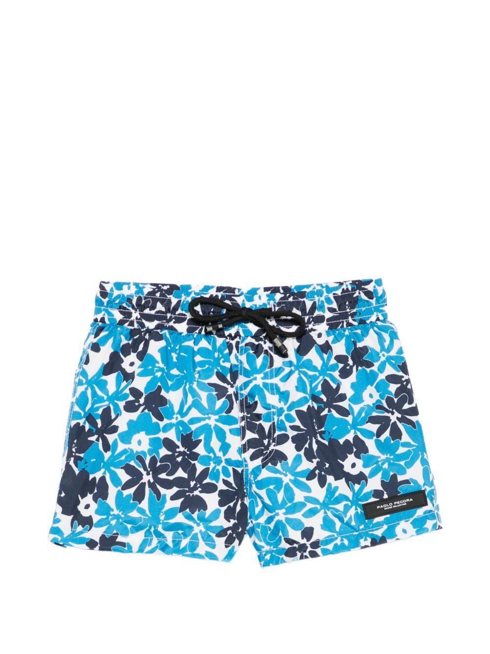 Costume da bagno Paolo Pecora Kids azzurro con stampa grafica PP2041 AZZURRO PAOLO PECORA KIDS