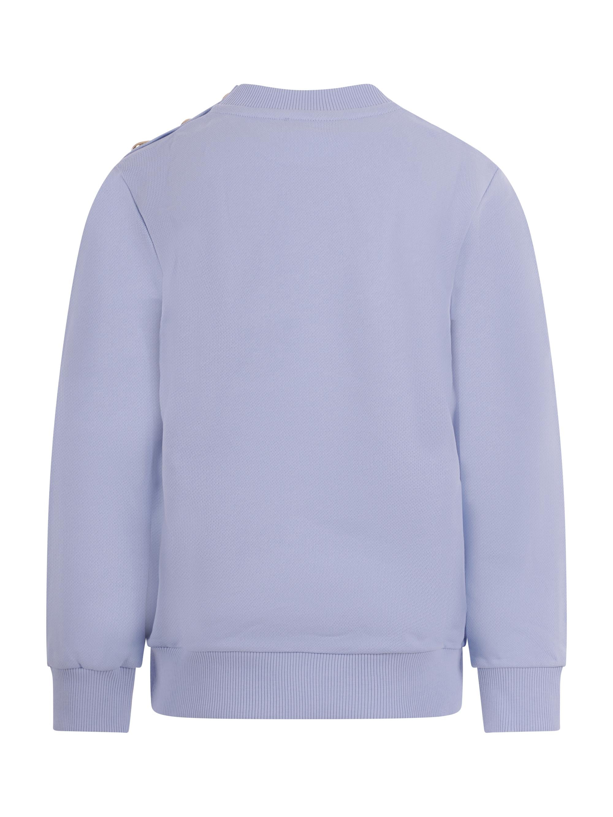 Felpa per bambino Balmain Kids azzurra con logo sul davanti BY4P20 Z3183 652NE BALMAIN KIDS