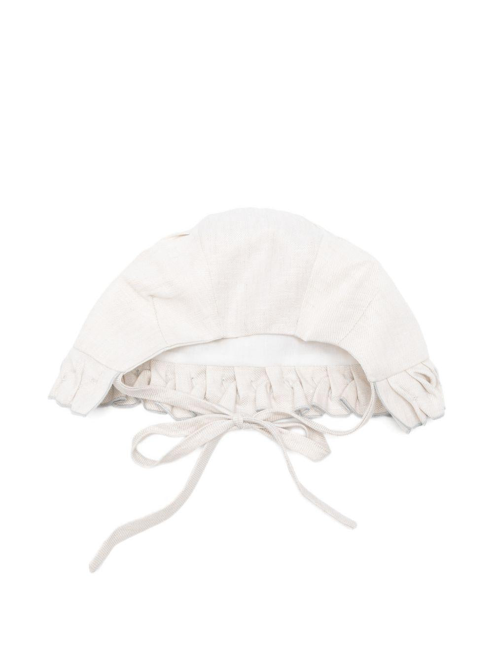 Cappello per neonati La Stupenderia beige con chiusura con lacci 2CBCP50 D12AZZ LA STUPENDERIA