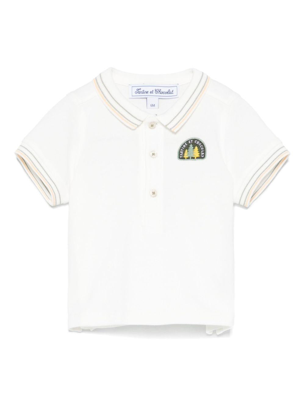 Polo per neonato Tartine Et Chocolat bianco con ricamo CA11101 72 TArtine & Chocolat KIDS