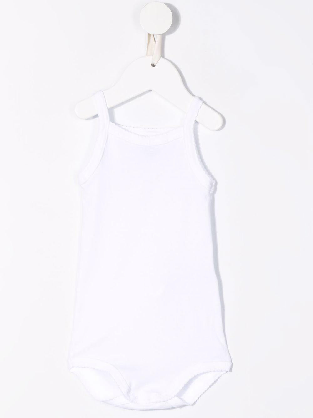 Set di due tutine per neonati Petit Bateau bianche con spalline sottili A01T6 00 PETIT BATEAU