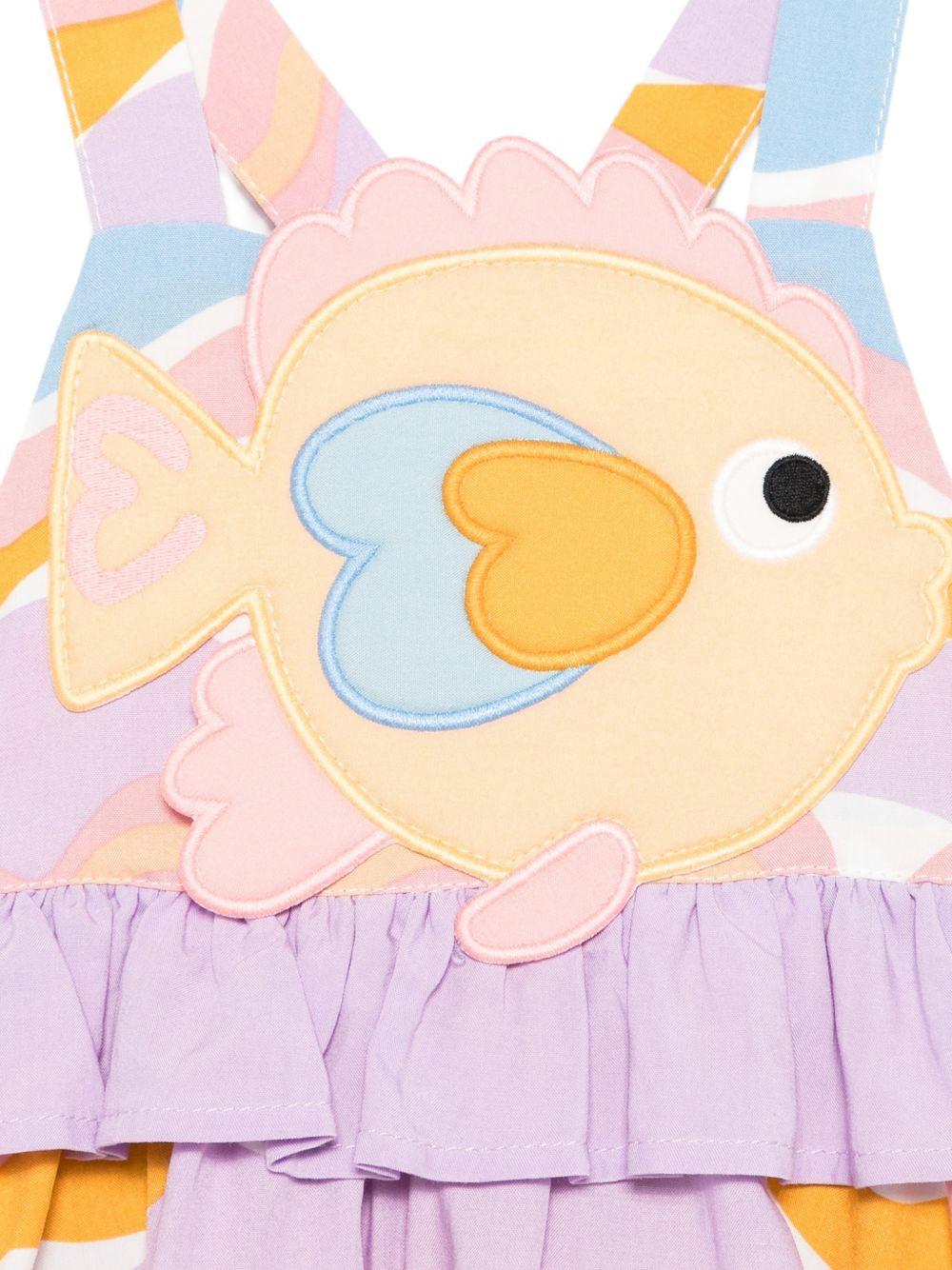 Abito per neonata Stella McCartney Kids multicolore con applicazione pesciolino TY1092 Z3442 999MC STELLA McCARTNEY KIDS