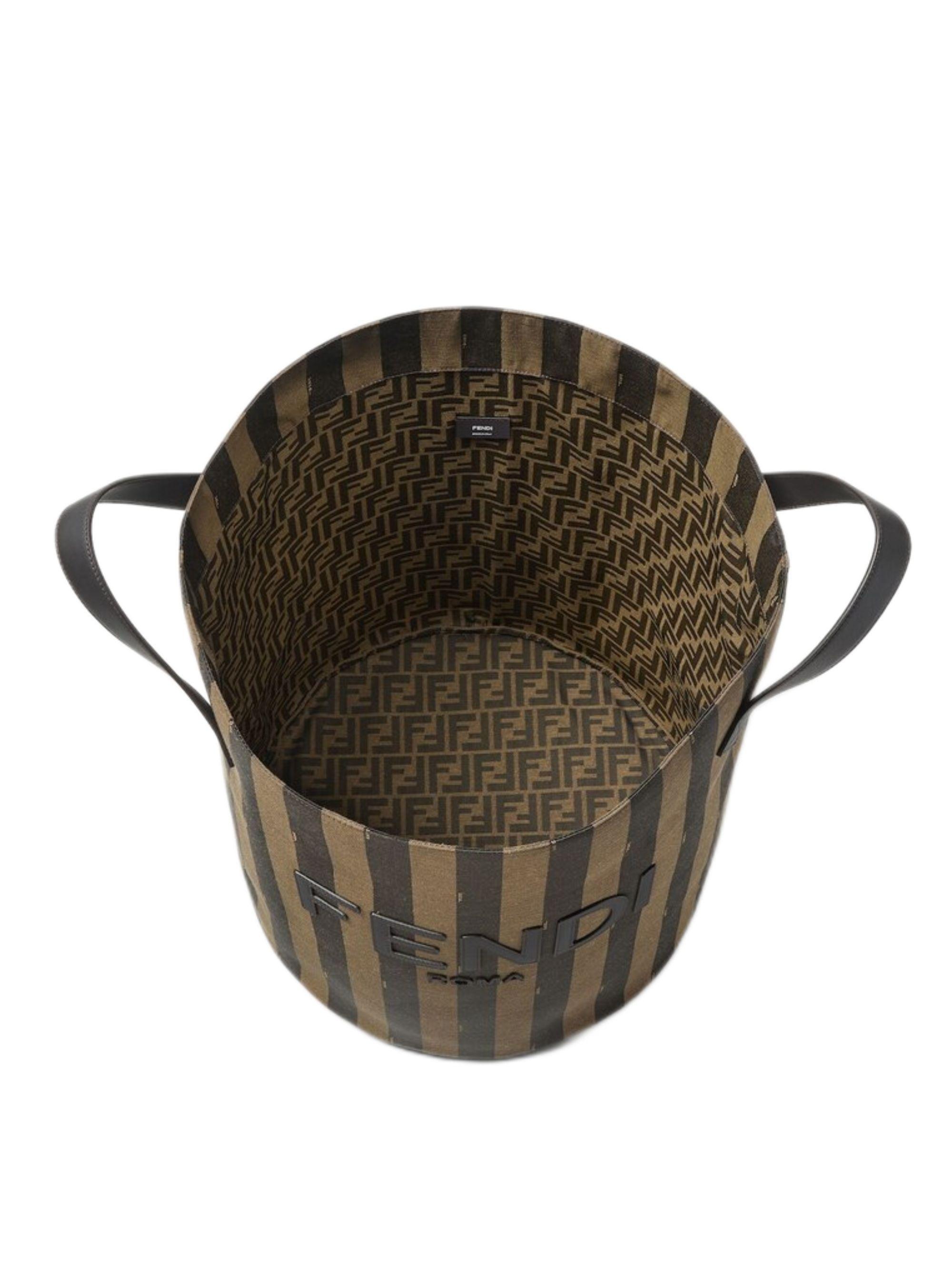 Cesta Pequin portagiorchi per bambini Fendi Kids marrone con logo sul davanti 7VB018 APY9 F0TA5 FENDI KIDS