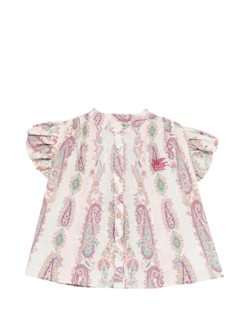 Camicia per bambina Etro Kids multicolore con maniche arricciate GY5A72 U0268 501MC ETRO KIDS