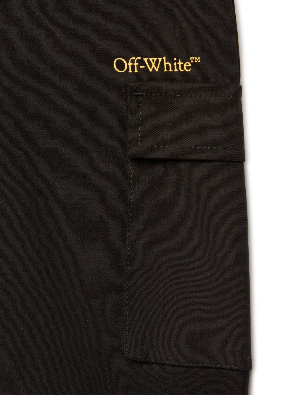 Cargo per bambino Off-White Kids Bookish marrone con due tasche con patta OBCF007S25FAB001 1018 OFF WHITE KIDS