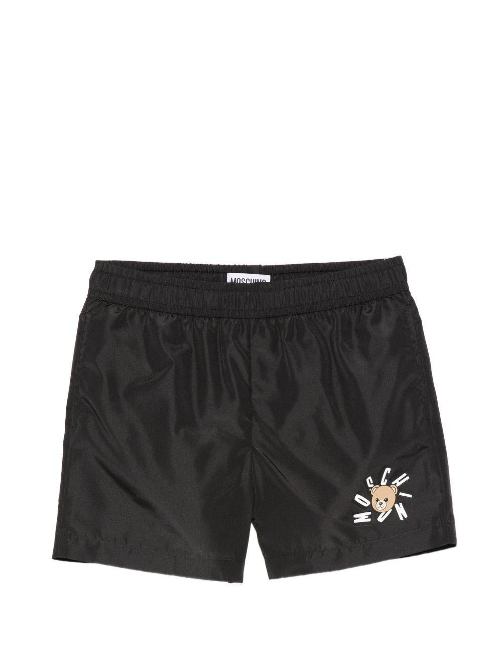 Costume per bambino Moschino Kids nero con logo sul davanti HUL01LLKA02 60100 MOSCHINO KIDS