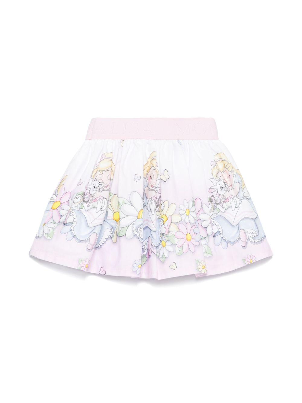 Gonna Alice MONNALISA x Disney per neonata Monnalisa rosa con fodera integrale 31E703 5660 9990 MONNALISA