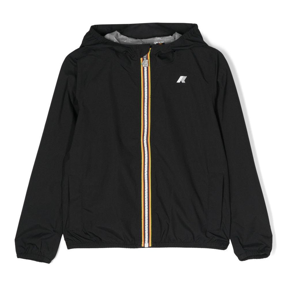 Impermeabile per bambini K Way Kids P. Jack nero con cappuccio K21371W USY K-WAY KIDS