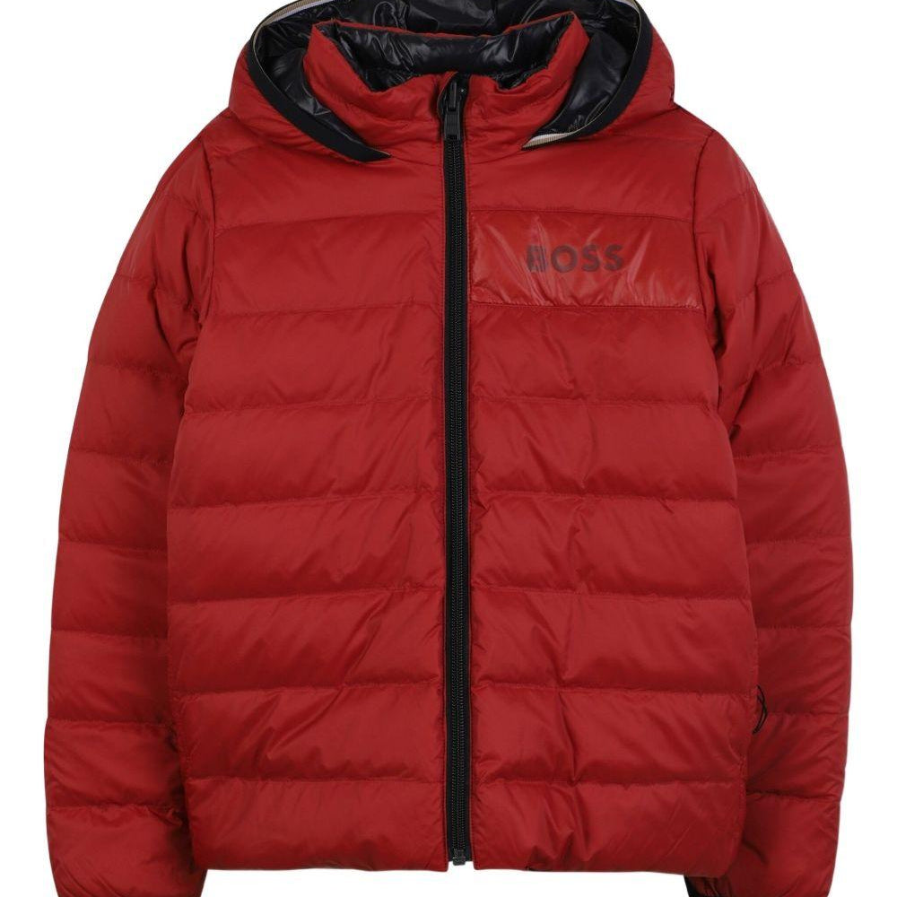 Giubbino reversibile per bambino Boss Kids rosso con dettaglio logo J52398 96D BOSS KIDS